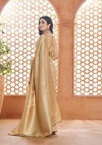 PURE SOFT BANARASI SILK BEIGE SAREE