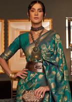 Green handloom weaving sarees