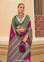 Plum And Green Silk with Aqua Finish