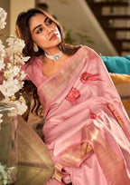 Soft Silk Pink Saaree With Digital Print