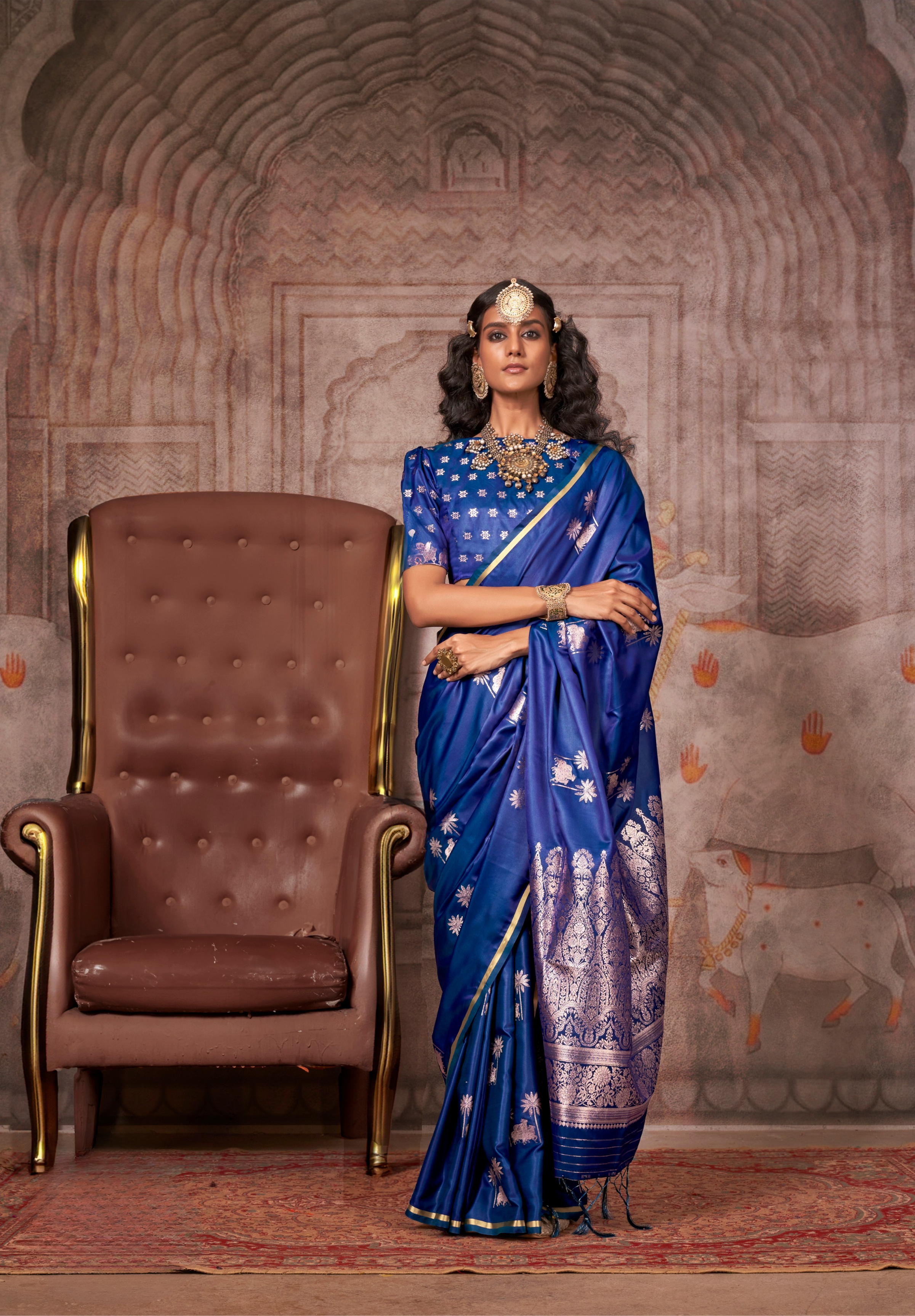 Cobalt Blue Silk Pichwai saree