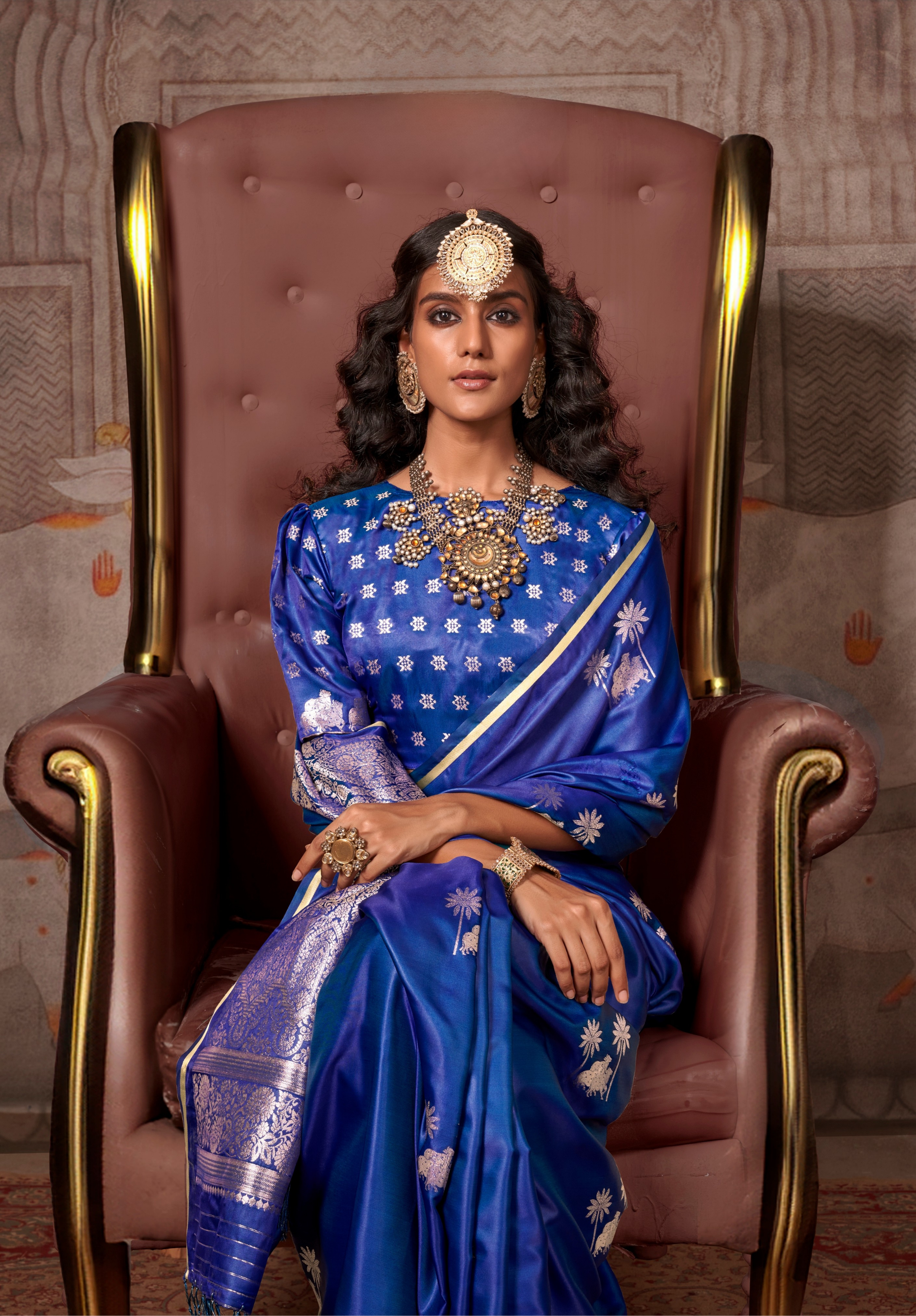 Cobalt Blue Silk Pichwai saree