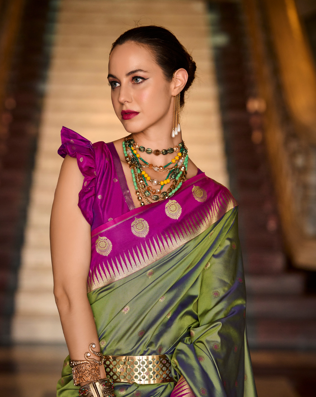 Light Green  Banarasi soft Silk saree