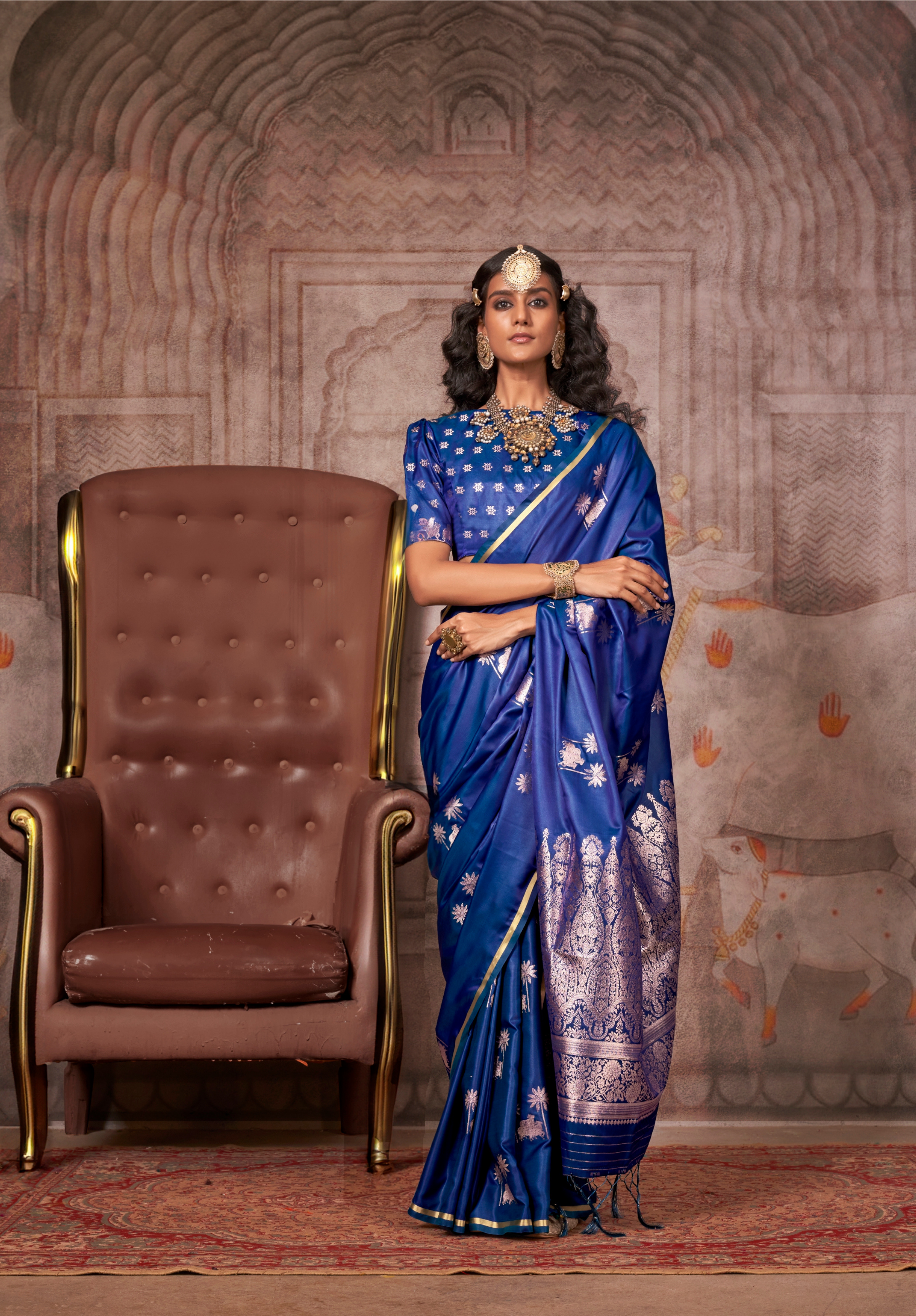 Cobalt Blue Silk Pichwai saree