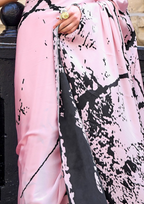 Pink Print Satin Crepe Sarees