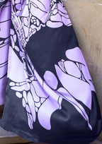 Lilac Print Satin Crepe Sarees