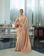 Gold Lucknavi Woven Saree