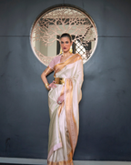 White Self Woven Silk Saree