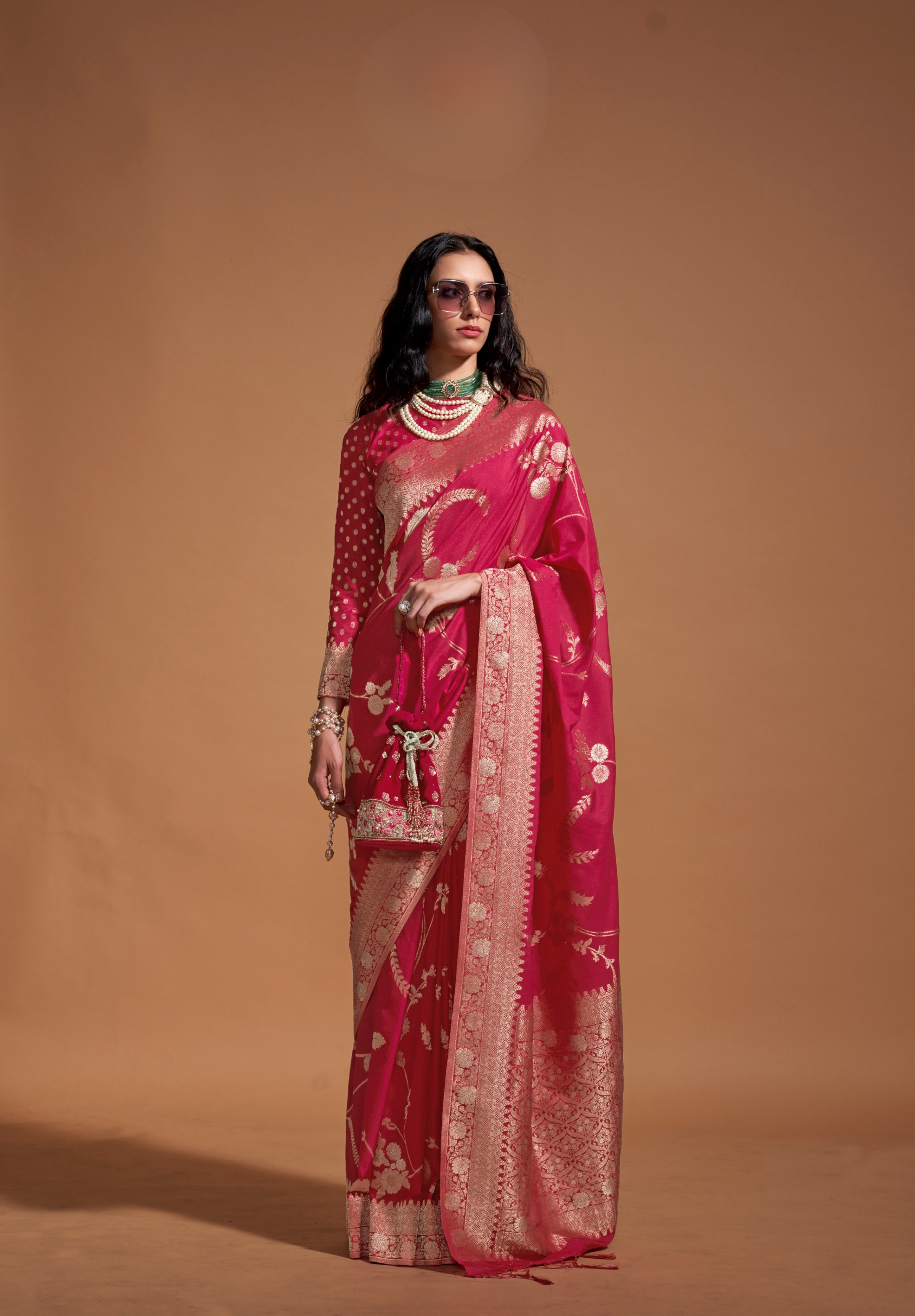 Red Silk Georgette Saree