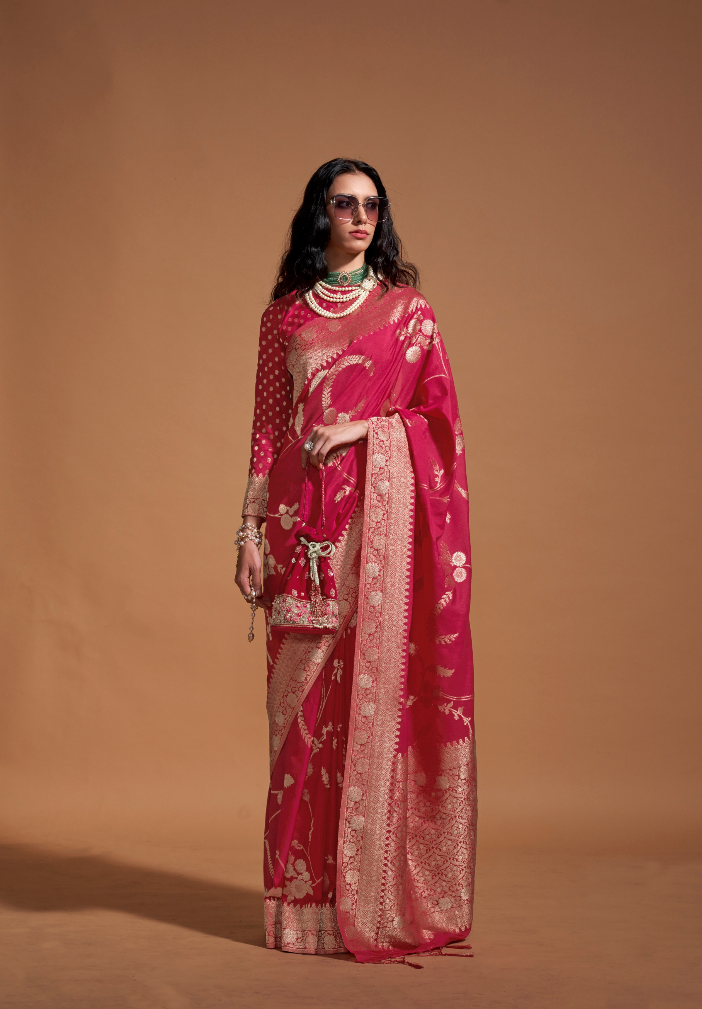 Red Silk Georgette Saree