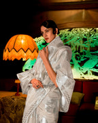 Off white  Zari Based handloom woven silk  saree