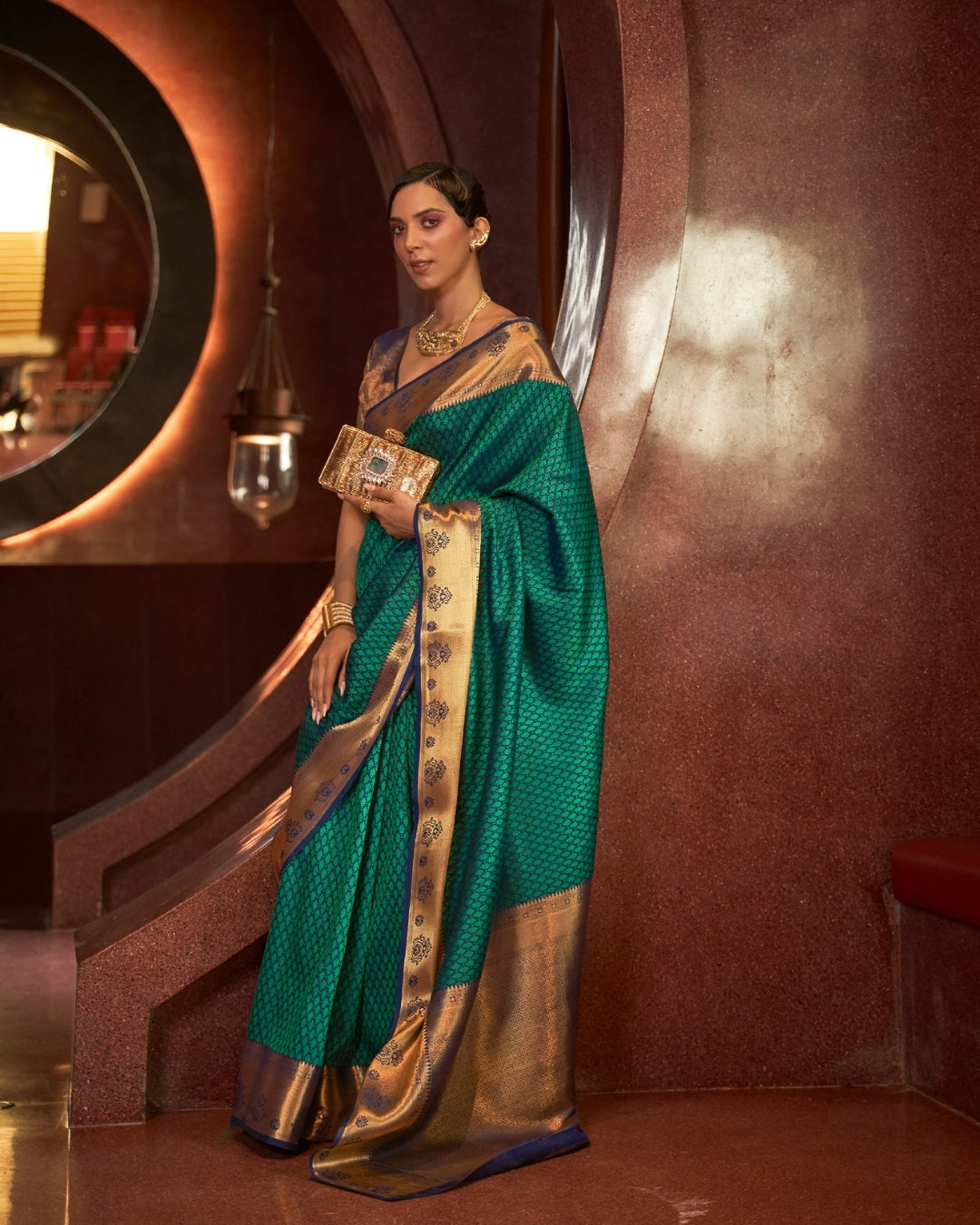 Green Self contrasting Handloom woven saree