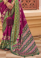 Plum And Green Silk with Aqua Finish