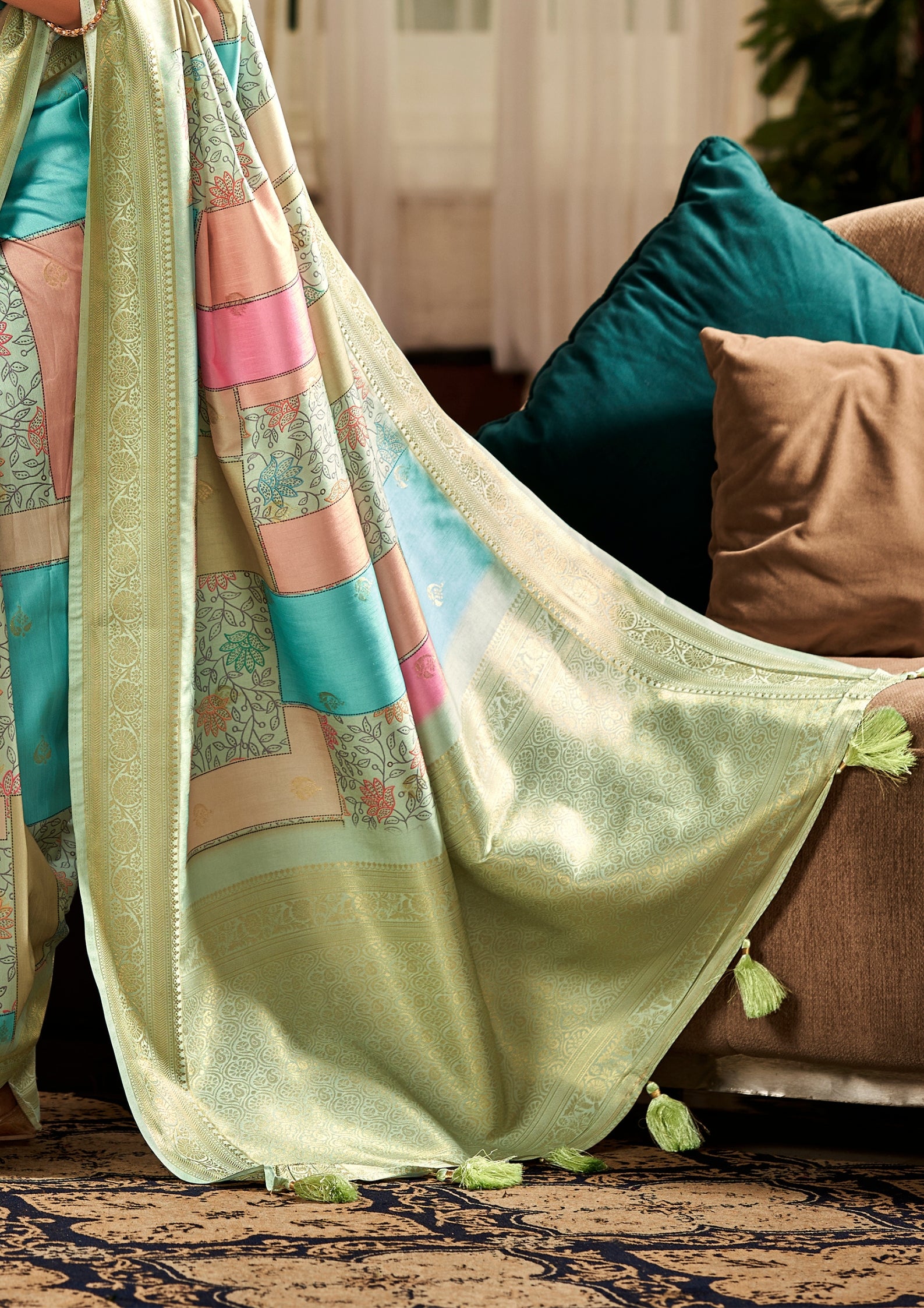Soft Silk Multicolor Saaree With Digital Print
