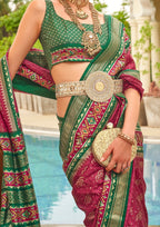 Fushia Pink Silk with Aqua Finish