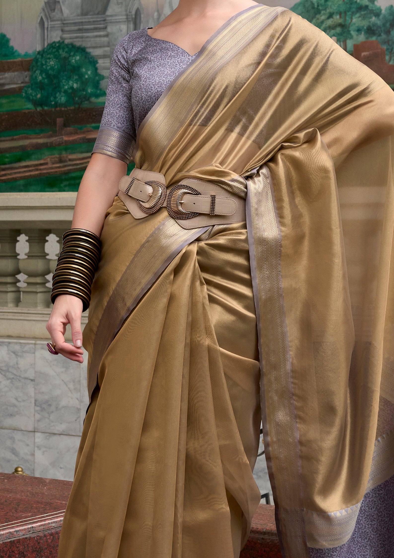 Pure Tissue Lilac  Saaree  With Designer Pallu and blouse