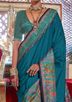 DEEP CYAN P.V SILK  WITH GLORY FINISH