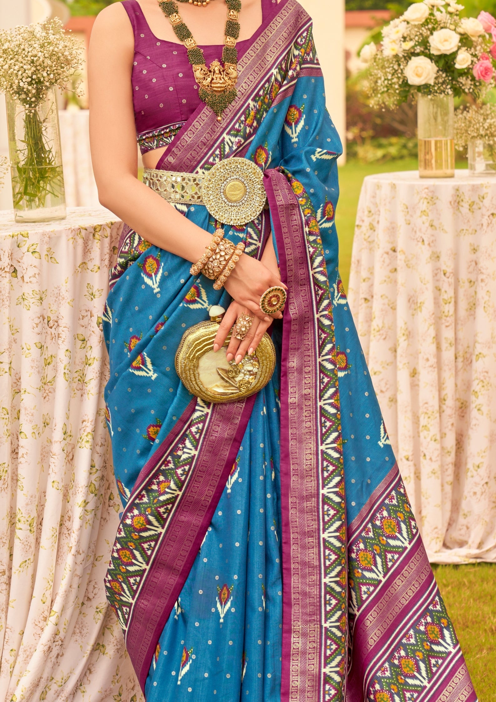 Blue  Silk with Aqua Finish