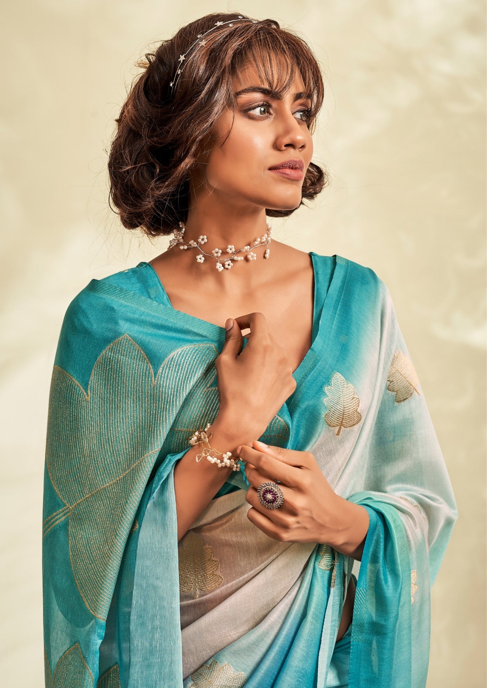PURE HANDLOOM KHADI SILK SKY BLUE SAAREE