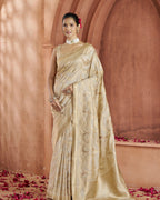 Gold Pure soft banarasi silk saree