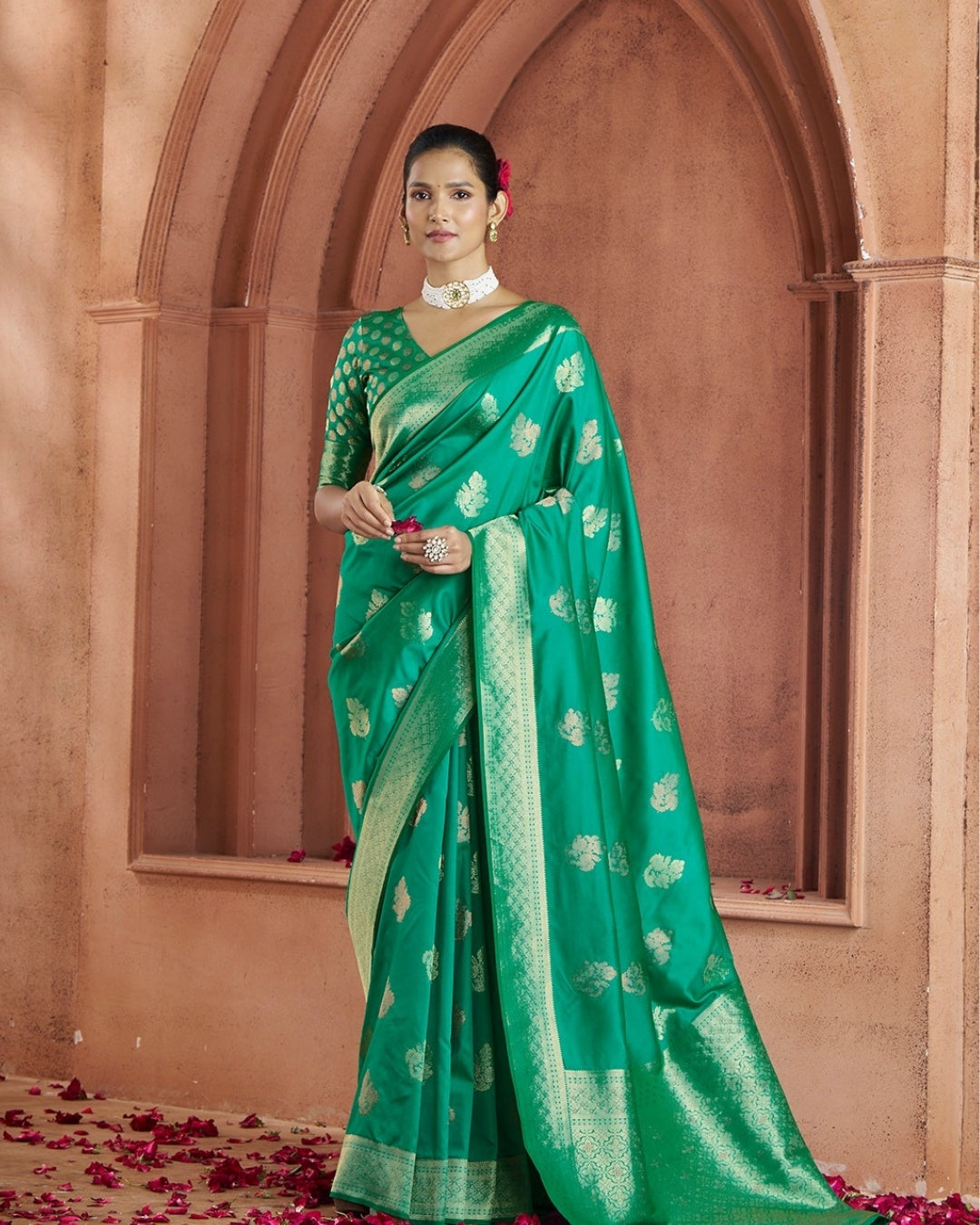 Green Pure soft banarasi silk saree
