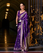 Purple Satin Mungha Silk