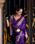 Purple Satin Mungha Silk