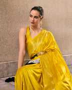 Yellow Satin Mungha Silk