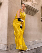 Yellow Satin Mungha Silk
