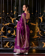 Wine Satin Mungha Silk