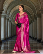 Magenta Satin Mungha Silk