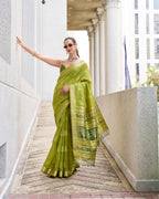 Light Green Rayon Silk  Ikkat saree