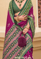 Plum And Green Silk with Aqua Finish