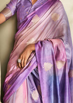 PURE HANDLOOM KHADI SILK PURPLE SAAREE