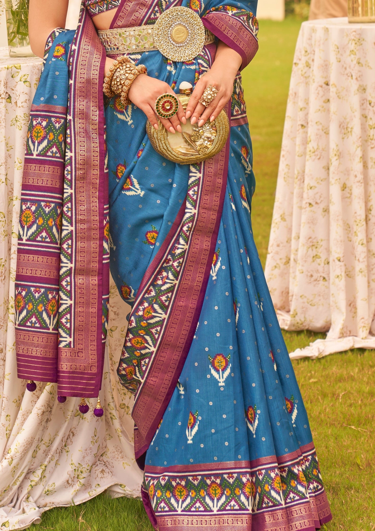 Blue  Silk with Aqua Finish