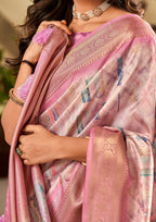 Shrinika Soft Silk  Rusty Pink Saaree With Digital Print