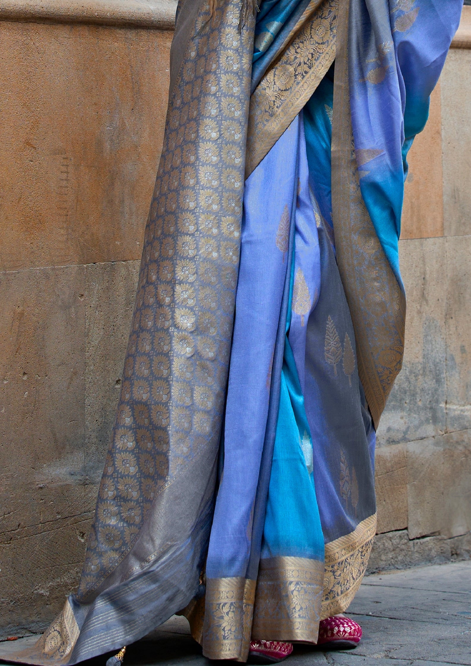 METALLIC BLUE V.P.SILK WITH AQUA FINISH