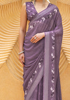 Lavender Silk Saree