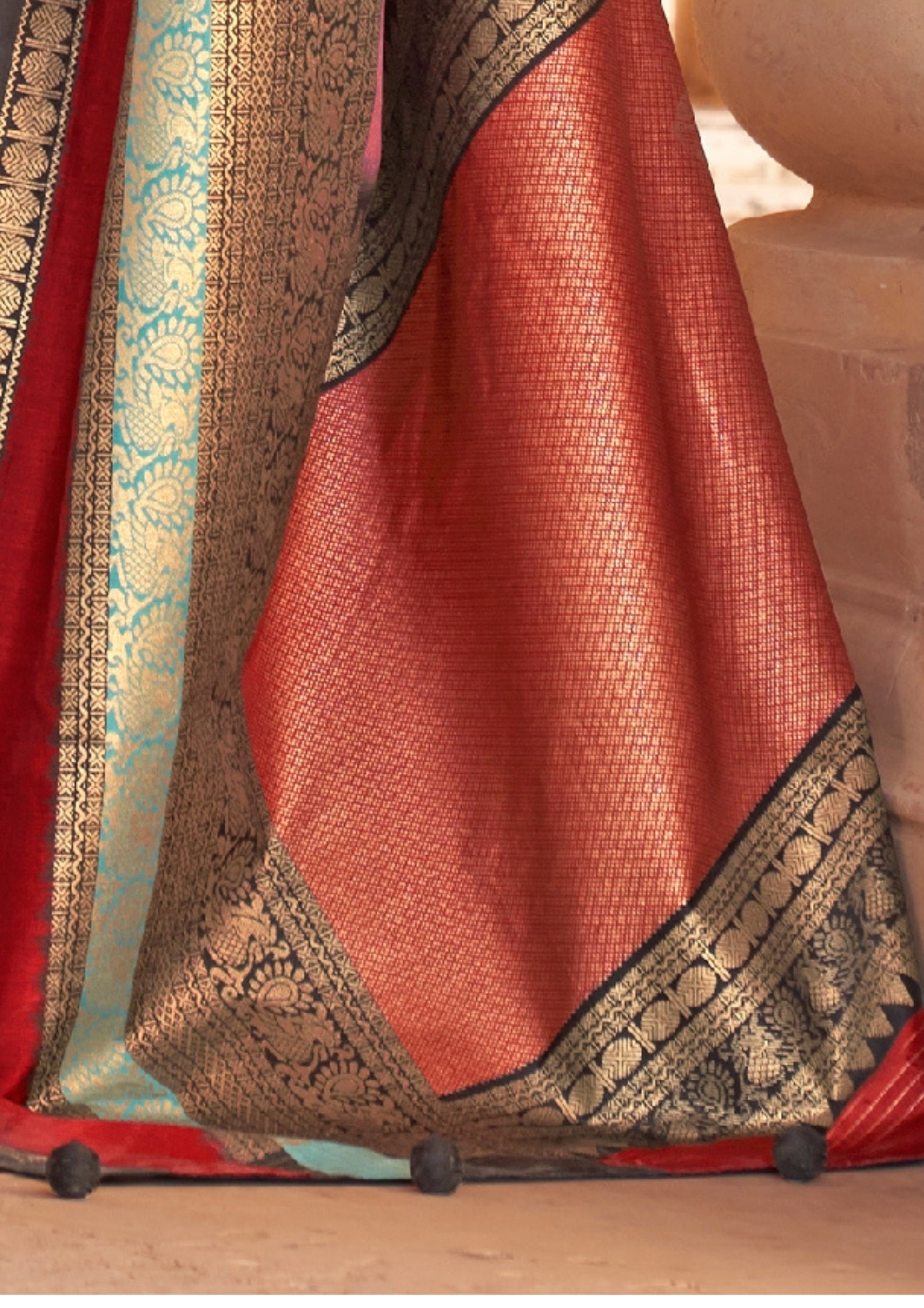 Pink Silk  Saree With Patola Blouse