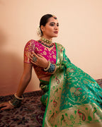 Green Paithani Silk zari woven saree