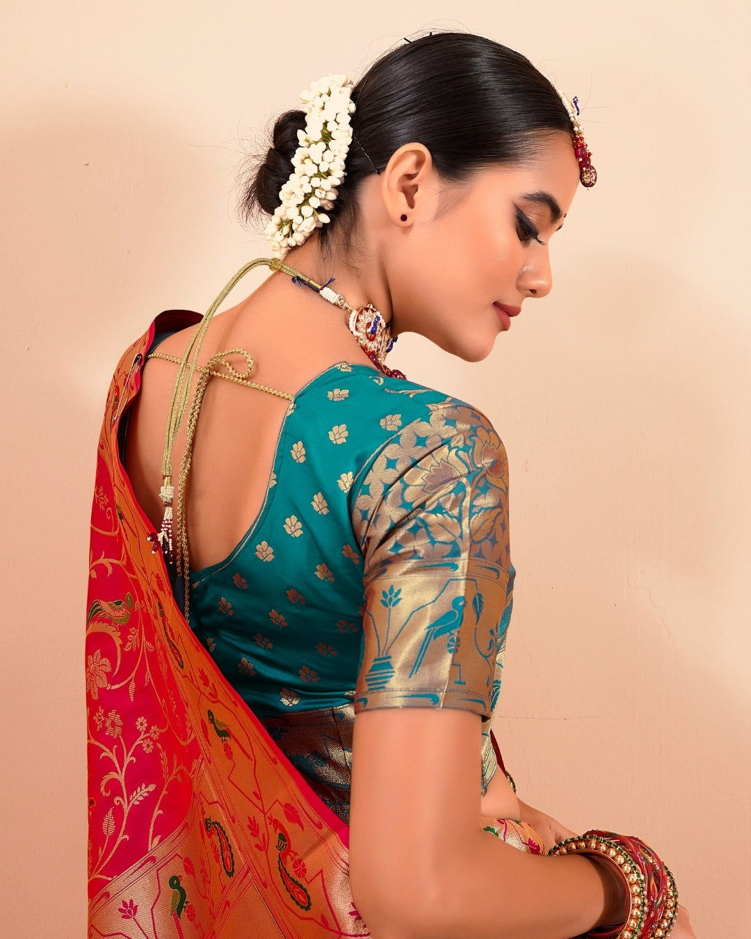 Pink  Silk zari woven saree
