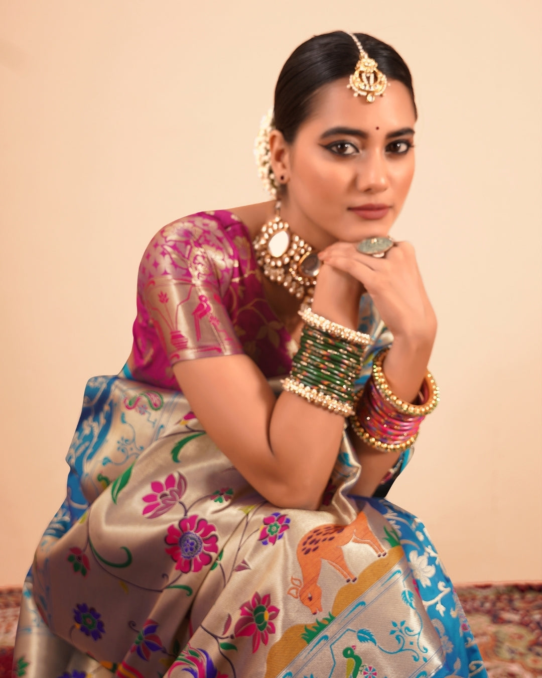 Cobalt Blue Silk zari woven saree