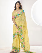 Yellow Soft Linen Saree