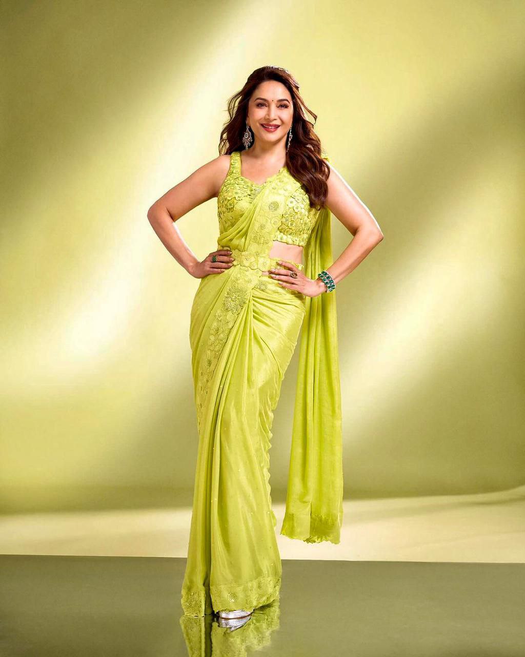 Heavy Soft Georgette Green Saree