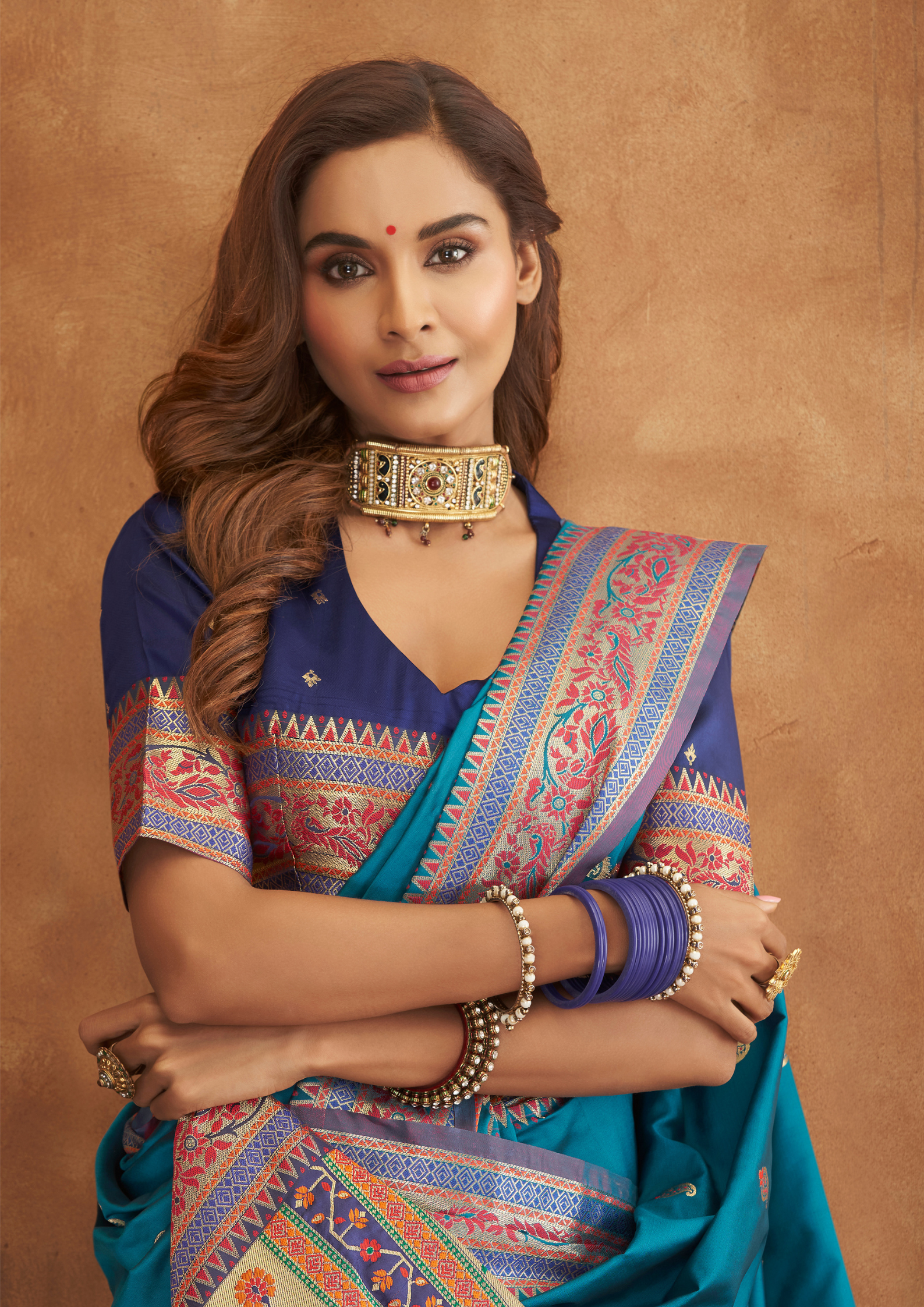 Blue Banarasi Soft Silk Zari work Saree