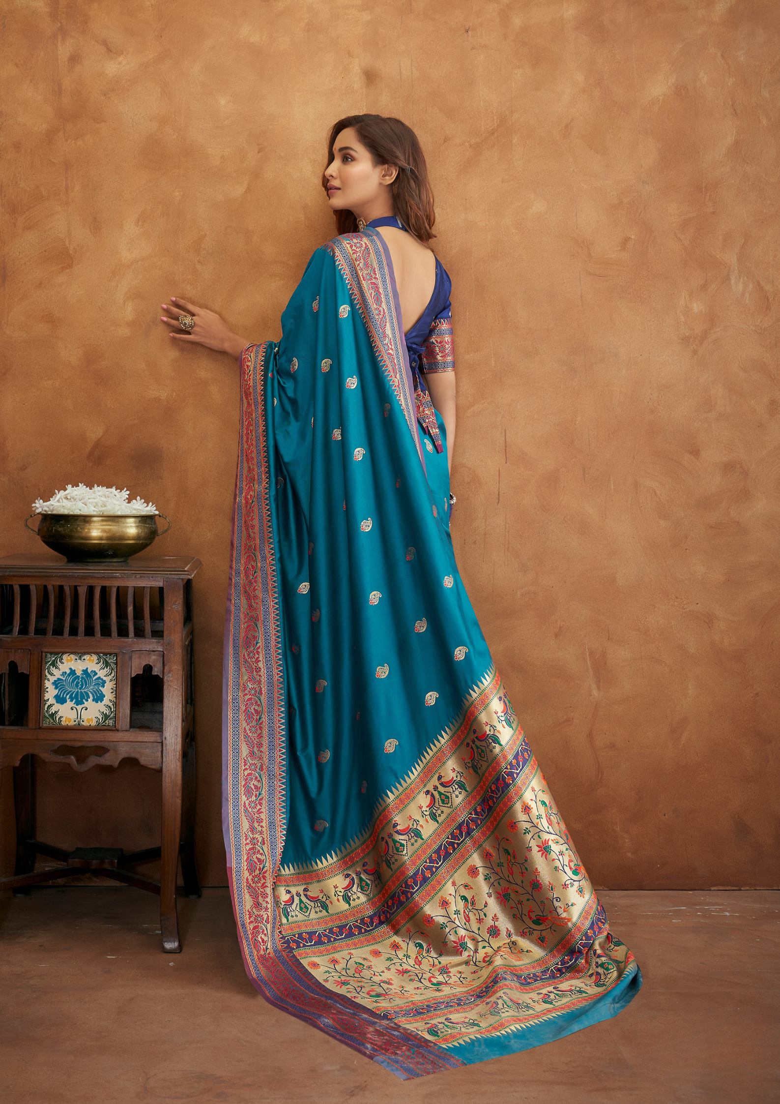 Blue Banarasi Soft Silk Zari work Saree