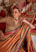 Silk With Gold Finishing Coral Blush Saree