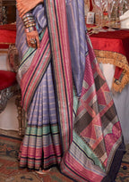 Silk With Gold Finishing Lavender Saree
