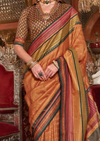 Silk With Gold Finishing Coral Blush Saree