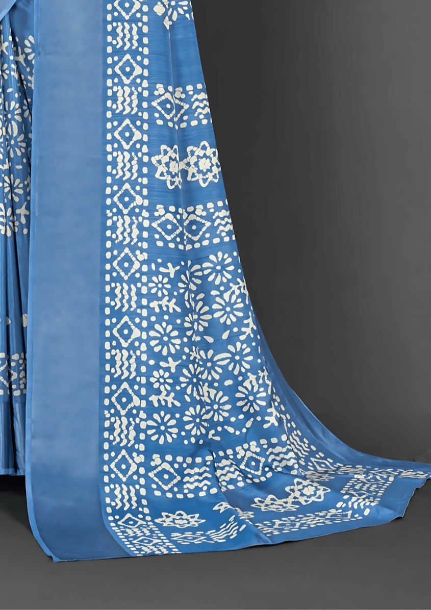 Saree Blue Dola Silk Saree - SaviDurga